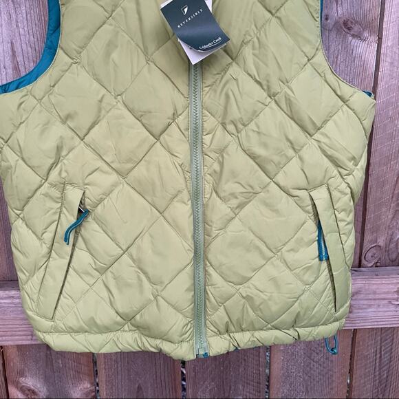 Coldwater Creek Reversible Full Zip Quilted Goose Down Vest Small Outdoors - Picture 4 of 7